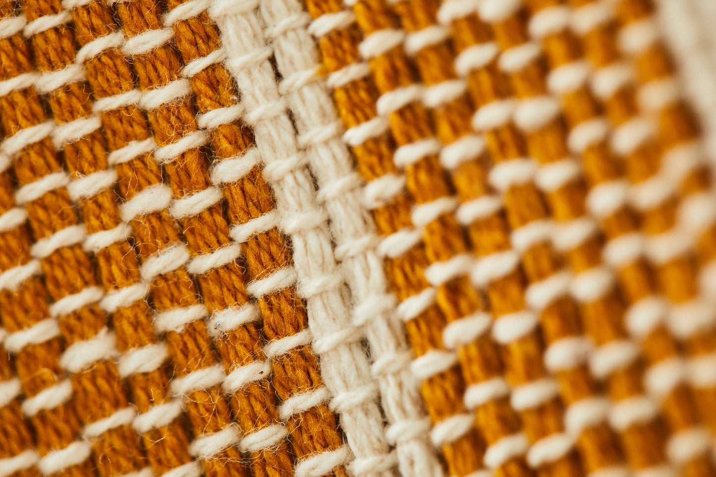 Diamond pattern throw (natural cotton & ochre)