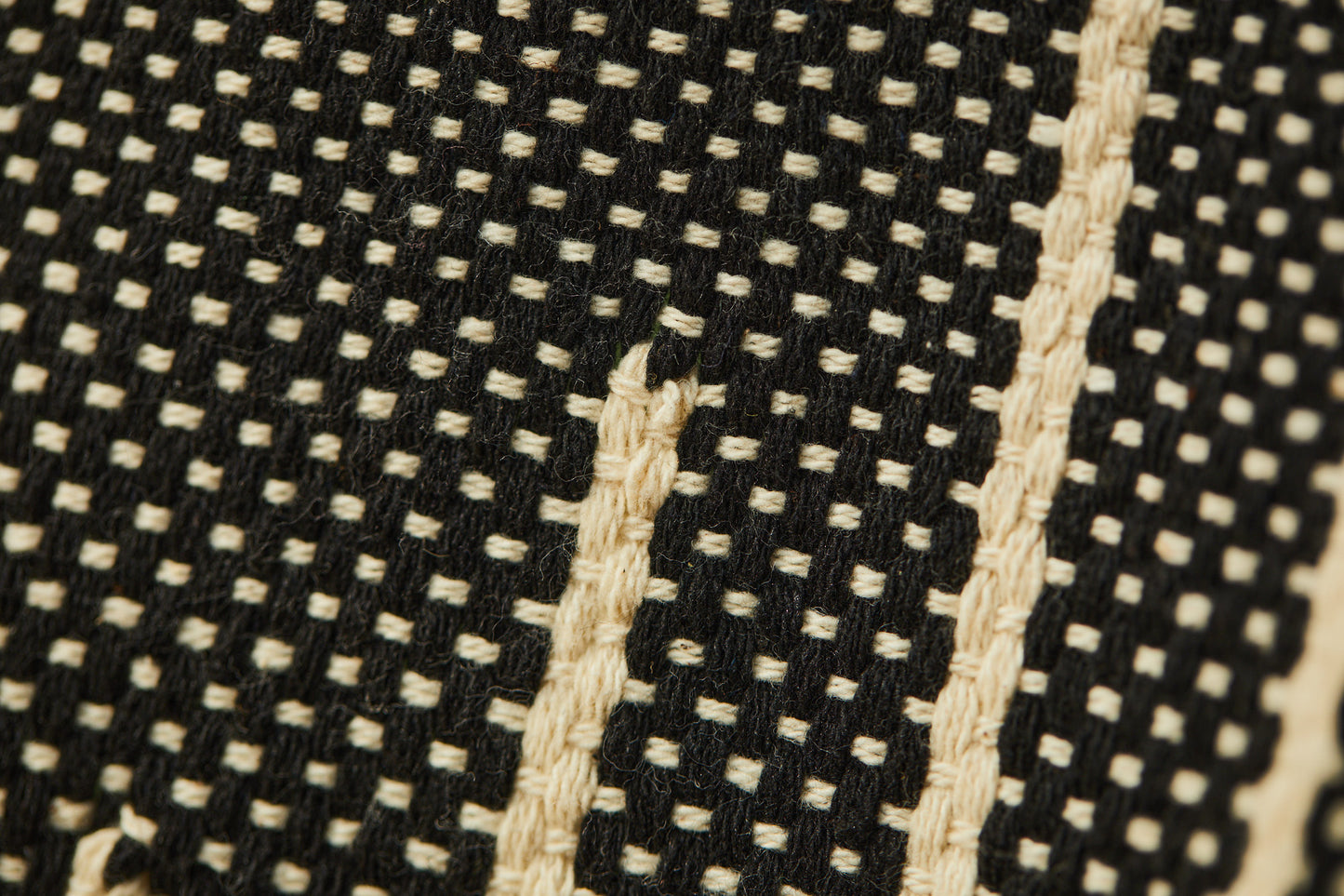 Eagle pattern throw (natural cotton & black)