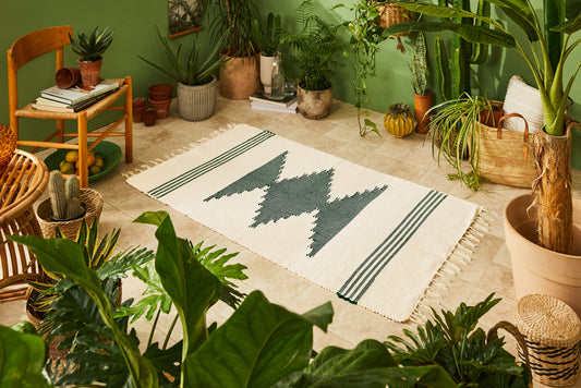 Eagle runner (natural cotton & forest green)