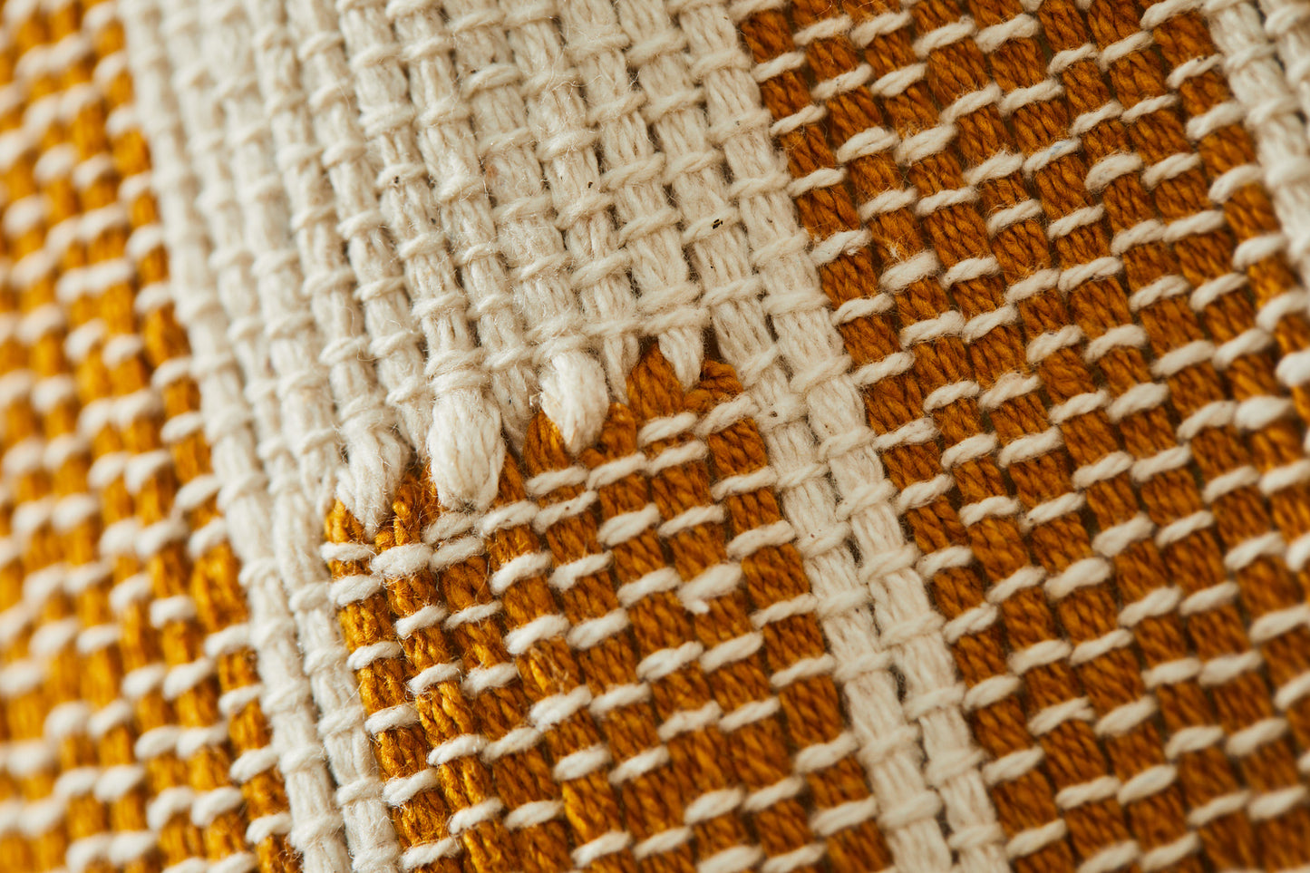 Diamond pattern throw (natural cotton & ochre)
