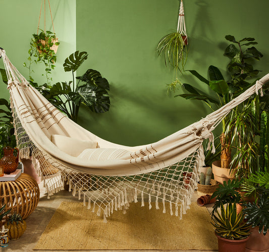 Brazilian woven cotton hammock (single)
