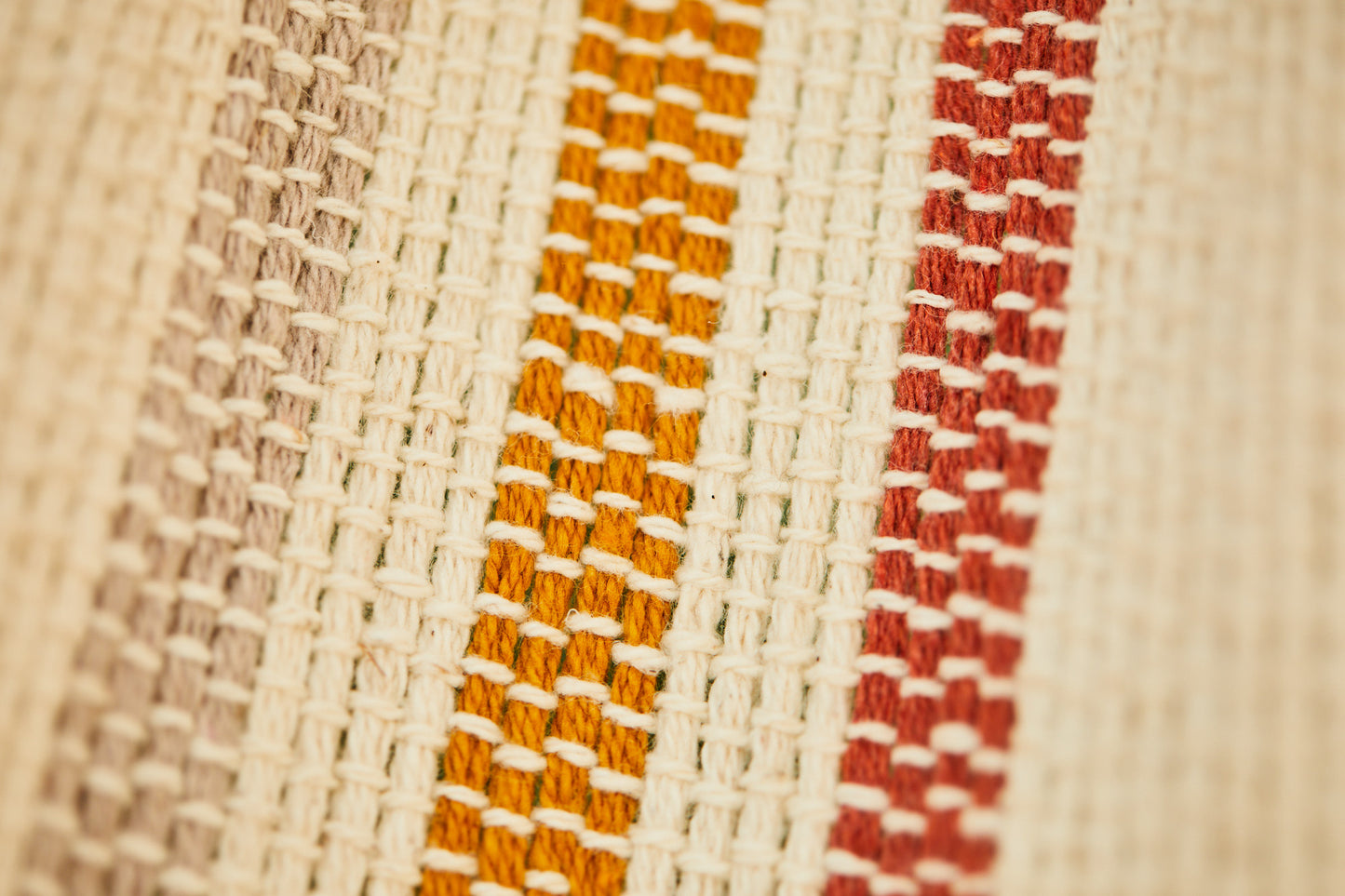 Diamond pattern throw (natural cotton, terracotta & ochre)