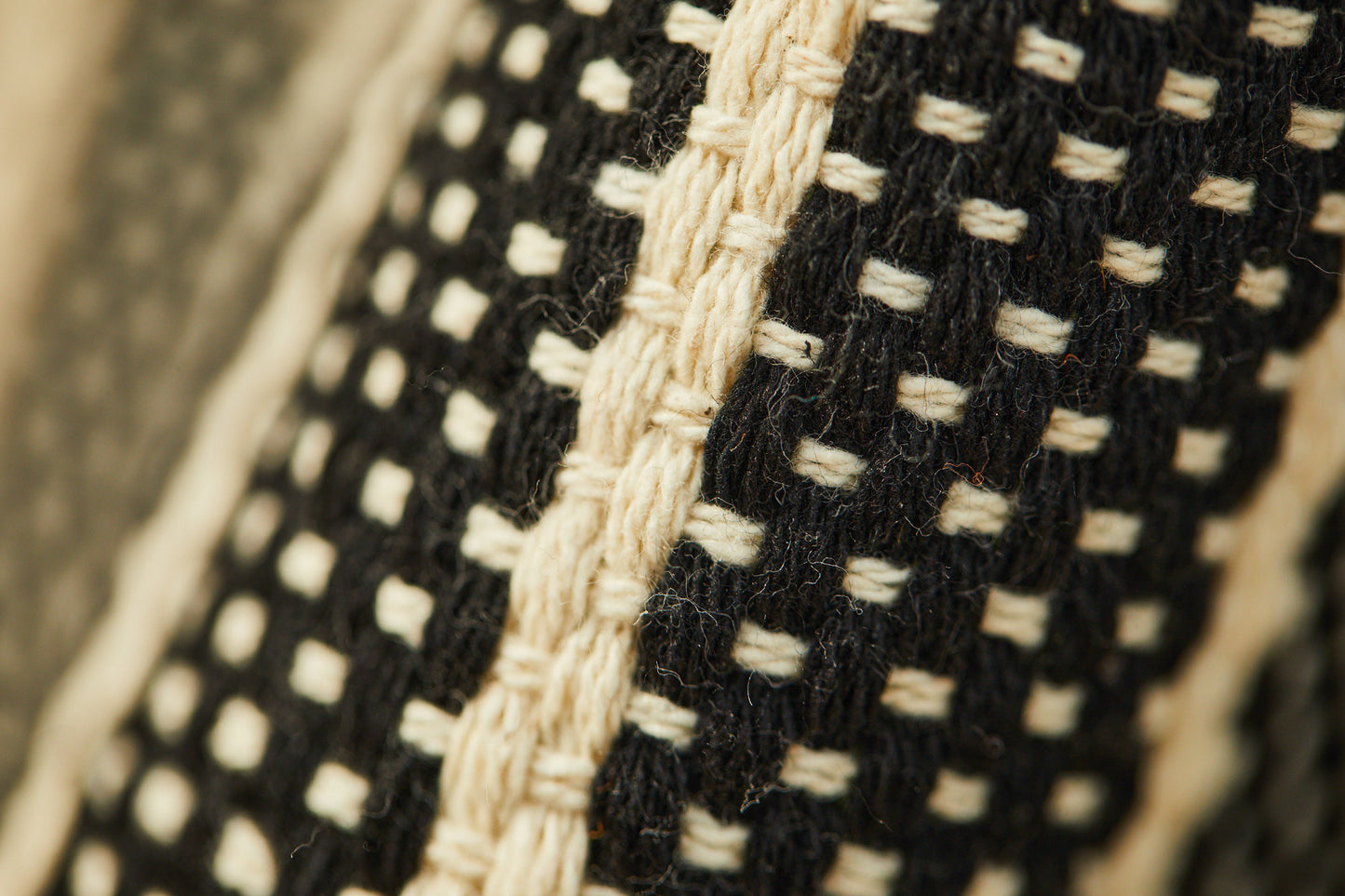 Eagle pattern throw (natural cotton & black)